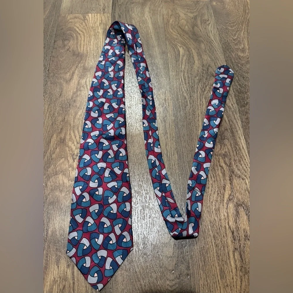 Enrico Coveri 100% Silk Dress Tie Made in Italy Bold Abstract Print Lot of 2